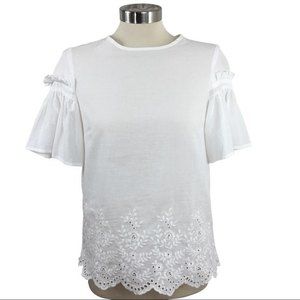 H&M Cotton Poplin Ruffle Sleeve Blouse 4